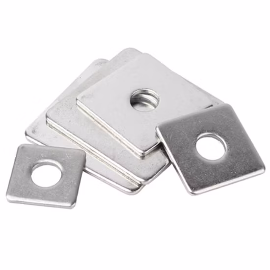 Direct Manufacturer Metal DIN436 304 316 Stainless Steel M6-M20 Square Flat Plate Washer with Round Hole